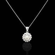 Telkari Halskette aus 925 Sterling Silber, rundes Medaillon mit filigranen Blüten, handgearbeitet