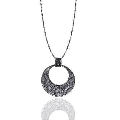 Oxidierte Telkari Kreis Halskette aus 925 Sterling Silber
