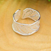 Verstellbarer Telkari Wellen Ring aus 925 Sterling Silber
