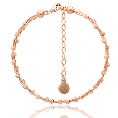 Rosévergoldetes 925 Silber Armband mit Ornament-Details und Verlängerung