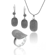 925 Silber Telkari 3er Set mit Halskette, Ohrhängern und verstellbarem Ring im ovalen Spiral-Design, Orient-Stil
