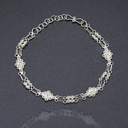 Bereket Telkari Armband aus 925 Sterling Silber mit filigranen Blütenelementen und Verlängerungskette