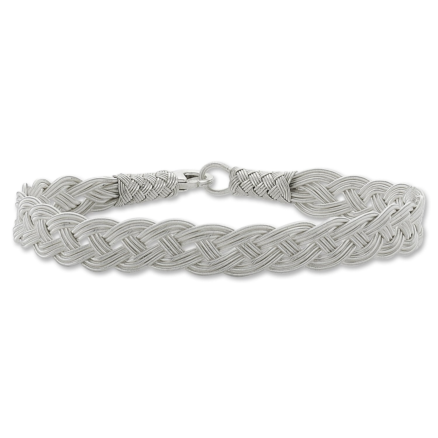 Kazaziye Armband aus 925 Sterling Silber, geflochtene Drahtarbeit, handgefertigt mit Karabiner