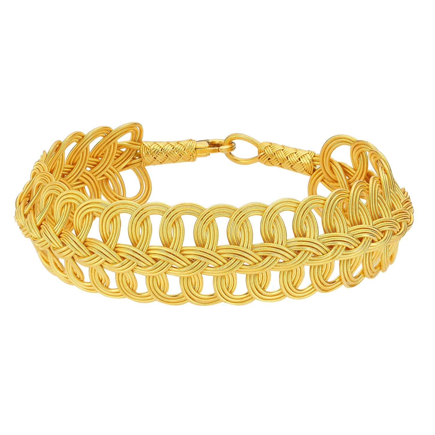 Kazaziye Armband aus 925 Sterling Silber oder 18K vergoldet mit kunstvoll geflochtenem Muster