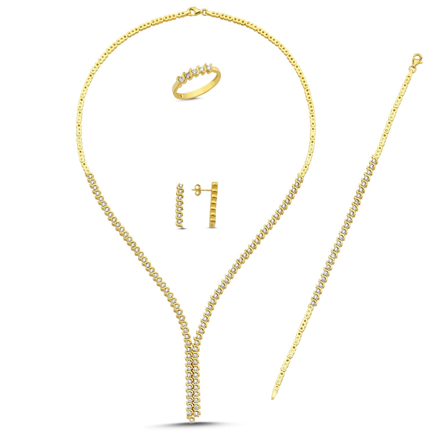 Yasmin Cascade – CZ 4er Schmuckset im Orient-Stil