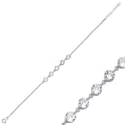 Zierliches Damenarmband mit verlaufenden runden Zirkonia in 925 Silber, auch gelb- und rosévergoldet, filigrane Kettenfassung