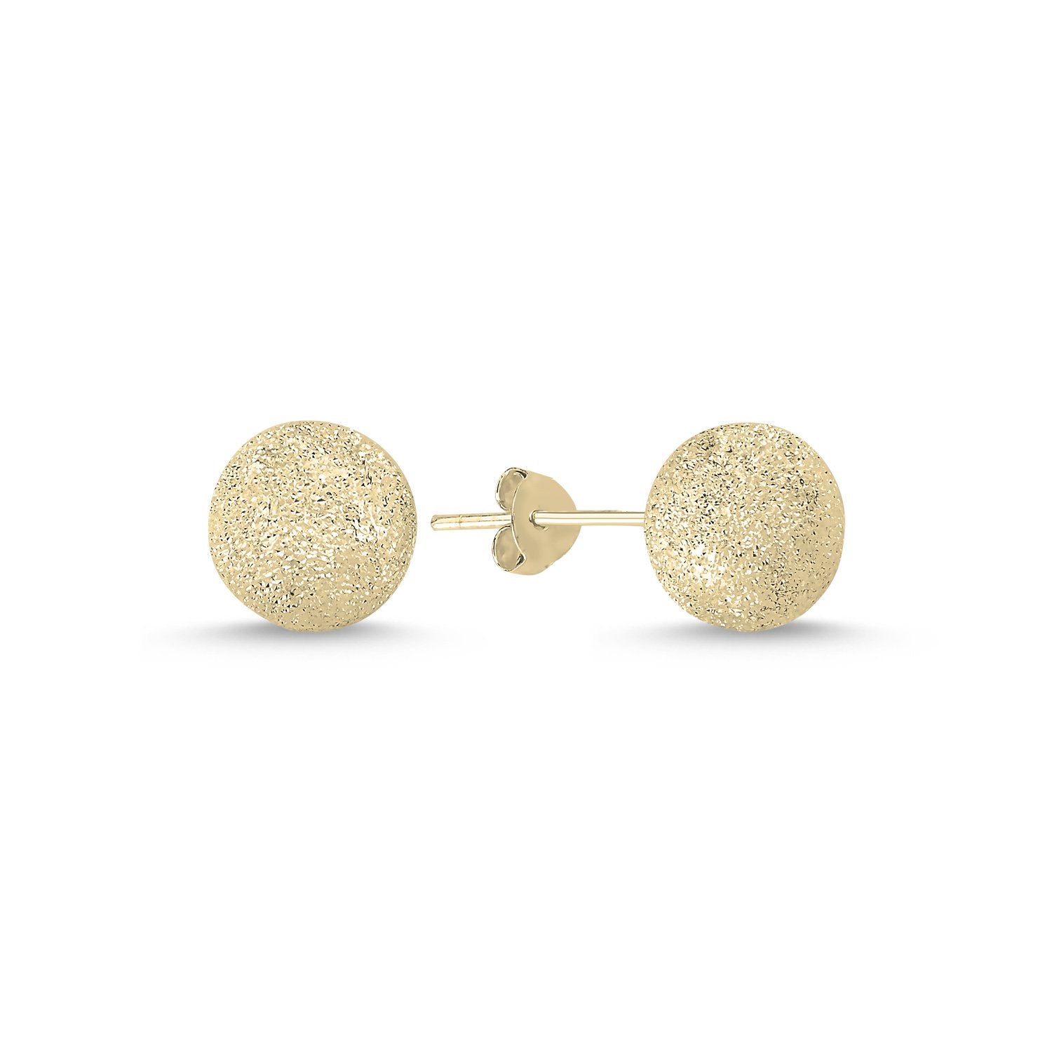 Glitzernde Laser-Frost Kugel-Ohrstecker aus 925er Sterling Silber in Gold