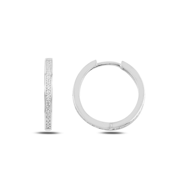 Feine Huggie-Creolen aus 925 Sterling Silber mit Zirkonia, erhältlich in Silber