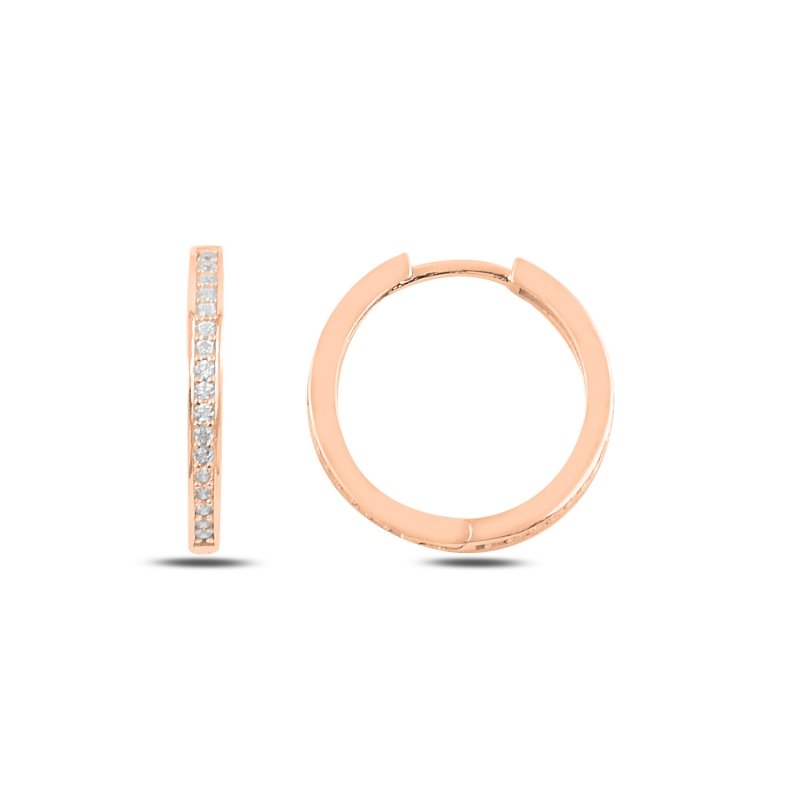 Feine Huggie-Creolen aus 925 Sterling Silber mit Zirkonia, erhältlich in Roségold