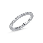 Schmaler Eternity Ring aus 925 Sterling Silber mit Zirkonia, rhodiniert