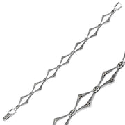Filigranes Markasit-Armband im orientalischen Rauten-Design aus 925 Silber