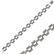 Orient Armband aus 925 Silber mit Markasit und quadratischem Gliederdesign.