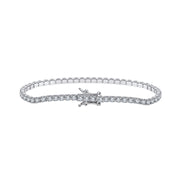 Tennisarmband aus 925 Sterling Silber mit Zirkonia in Krappenfassung, rhodiniert, flexible Glieder, sicherer Kastenschließe