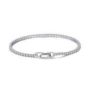 Rhodiniertes Tennisarmband aus 925 Sterling Silber mit Zirkonia in 2 mm oder 4 mm Breite
