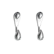 Drop Ohrstecker aus 925 Silber, wahlweise 18K vergoldet oder rhodiniert, mit organischer Tropfenform und poliertem Glanzfinish