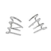 Zeya Ohrstecker aus 925 Sterling Silber, 18K vergoldet oder rhodiniert, mit geschwungenem Design und funkelnden Zirkonia