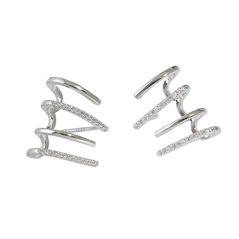 Zeya Ohrstecker aus 925 Sterling Silber, 18K vergoldet oder rhodiniert, mit geschwungenem Design und funkelnden Zirkonia