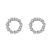 Runde Ohrstecker aus 925 Sterling Silber mit feinem Zirkonia-Pavé im Kreisdesign, eleganter Minimal-Look für jeden Tag.