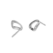Geometrische Ohrstecker aus 925 Sterling Silber, 14K vergoldet oder rhodiniert, modern und poliert, minimalistisches Design.