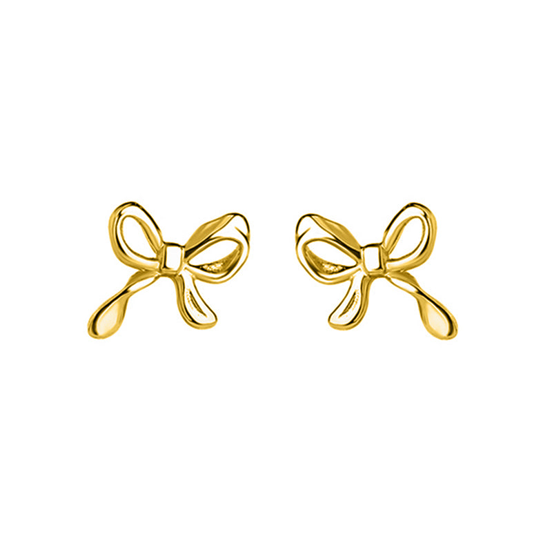 Ribbon Ohrstecker aus 925 Sterling Silber, wahlweise 18K vergoldet oder rhodiniert, in Schleifenform.