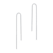 Minimalistische Faden-Ohrhänger mit feiner Kette aus 925 Sterling Silber, threader Design, beweglich und elegant