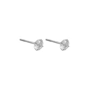 Ohrstecker aus 925 Sterling Silber mit rundem Zirkonia in Krappenfassung, erhältlich in 4 mm, 6 mm und 8 mm