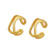 Matte Ear Cuff Ohrklemme aus 925 Sterling Silber mit weichen Kurven, doppellinige Form, modern und minimal