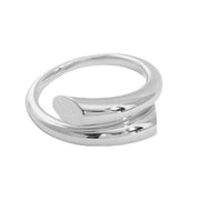 Wickelring aus 925 Sterling Silber, poliert, skulpturales Design – erhältlich in Silber und Gold