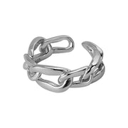 Verstellbarer Kettenring aus 925 Sterling Silber, poliert, offen, 18K vergoldet oder rhodiniert