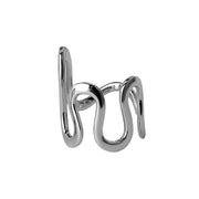 Verstellbarer Wellen-Ring aus 925 Sterling Silber, offenes Design mit fließender, polierter Linie – in Silber oder Gold erhältlich