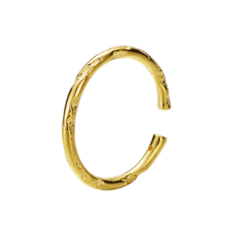 Verstellbarer 925-Sterling-Silber-Ring mit zarter, organischer Struktur; erhältlich 18K vergoldet oder Silber (rhodiniert)