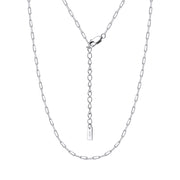 Linka-Kette aus 925 Sterling Silber mit eckigen Gliedern, rhodiniert oder 14K vergoldet, modernes Design.
