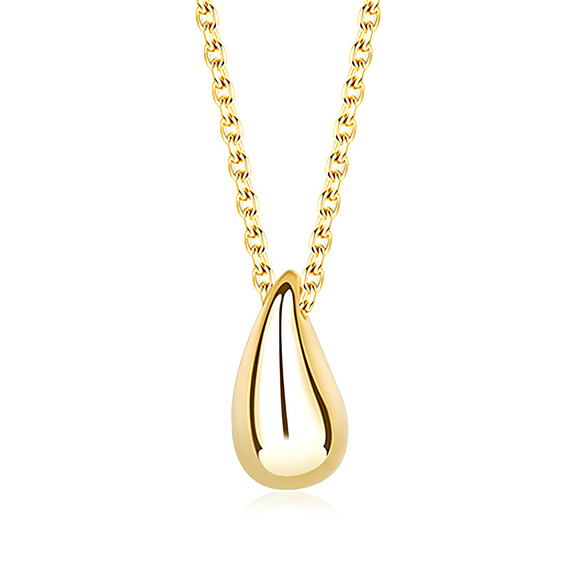 Tropfenförmige Halskette aus 925 Sterling Silber, rhodiniert oder 18K vergoldet, minimalistisches Design mit glatter Oberfläche
