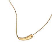 Minimalistische Halskette aus 925 Sterling Silber mit geschwungenem Anhänger, rhodiniert oder 18K vergoldet