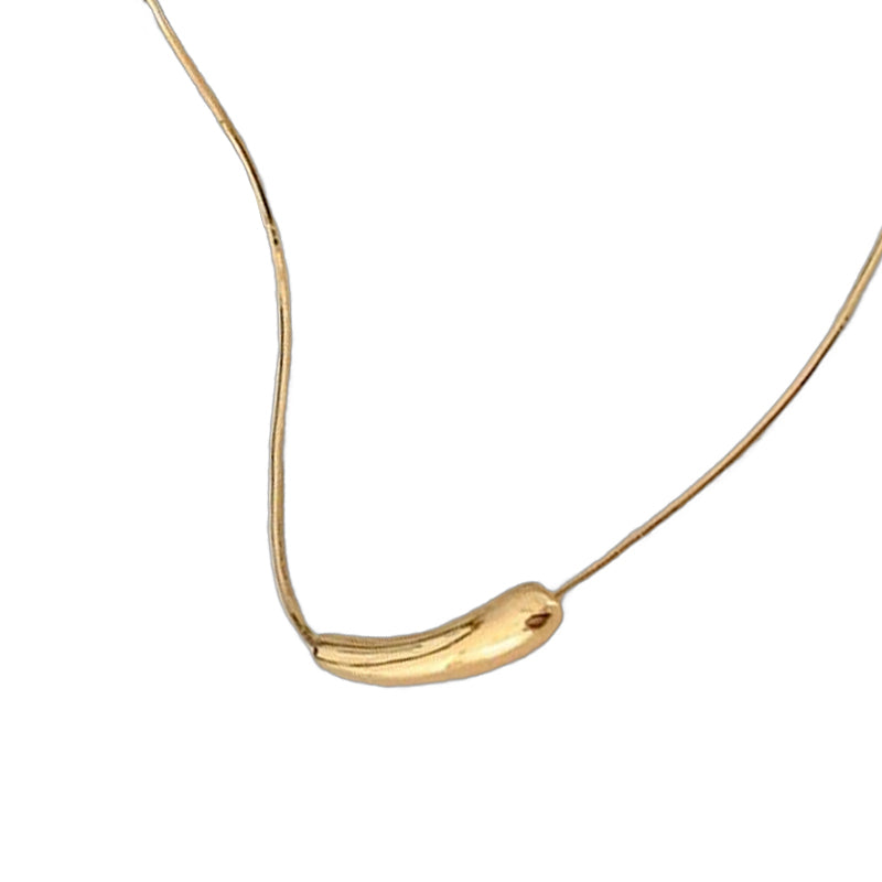 Minimalistische Halskette aus 925 Sterling Silber mit geschwungenem Anhänger, rhodiniert oder 18K vergoldet
