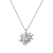 Halskette mit organisch geformtem Anhänger, besetzt mit mehrfarbigen Zirkonia, in 925 Sterling Silber rhodiniert oder 18K vergoldet