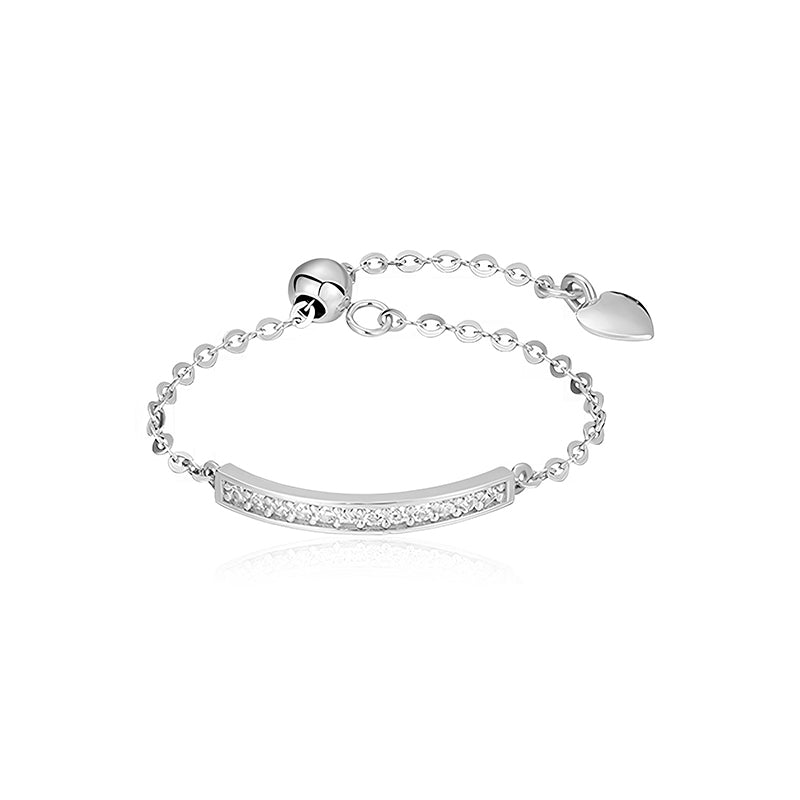 Verstellbarer Ring aus 925 Sterling Silber, 18K vergoldet oder rhodiniert, mit funkelnder Zirkonia-Reihe im modernen Design