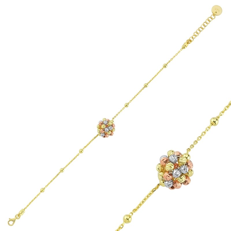 Orient Armband aus 925 Silber in Gold-, Rosé- und Silberoptik mit Kugelmotiv.