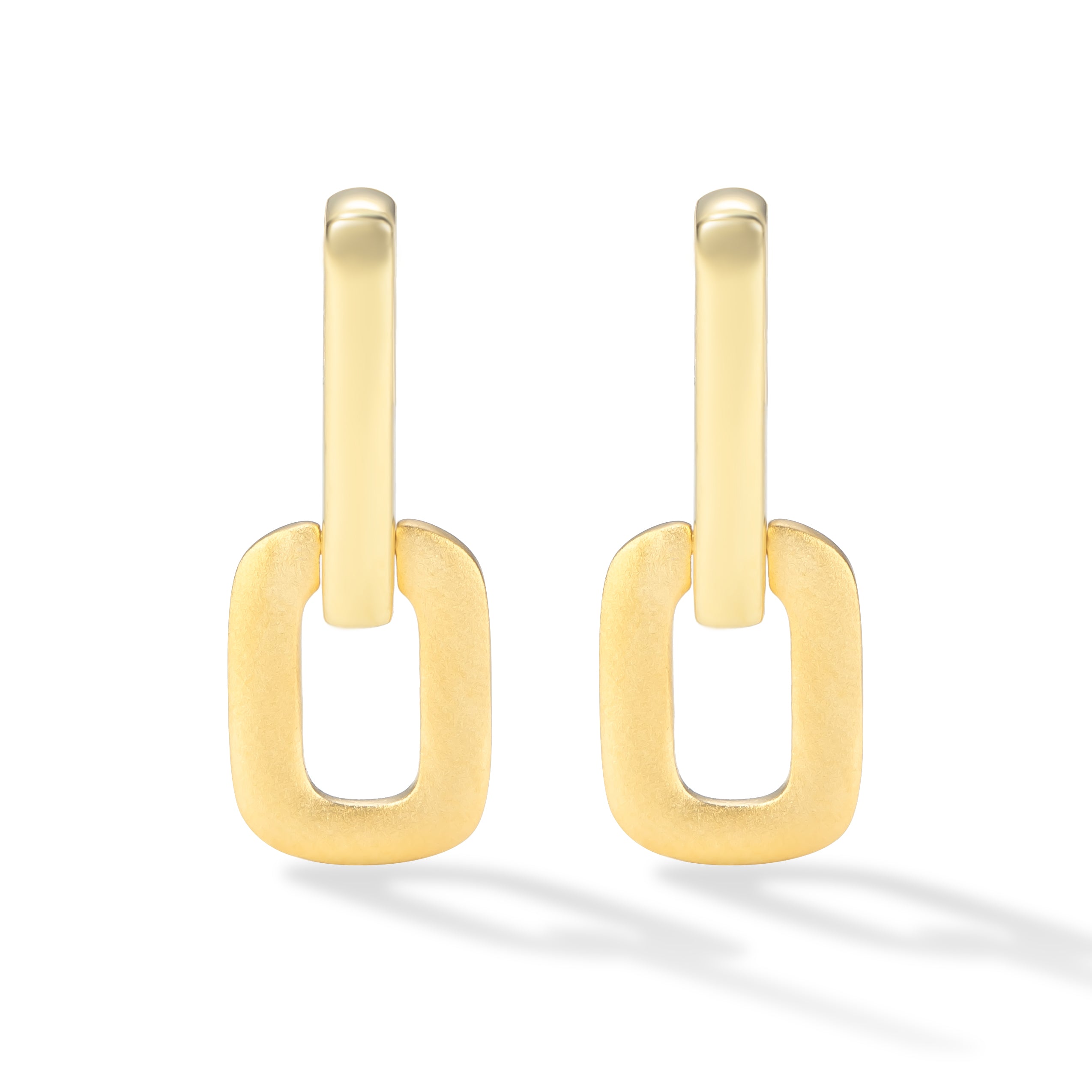 Ohrhänger in Gliederform aus 925 Sterling Silber, matt-glänzend kombiniert, minimalistisches Design