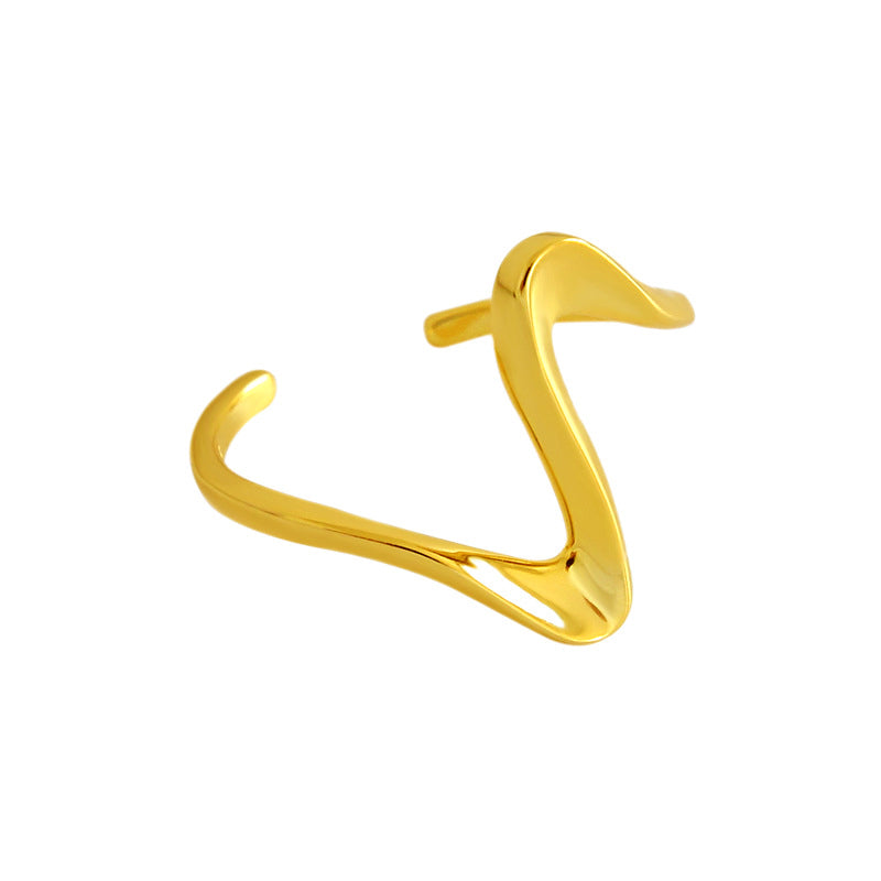 Verstellbarer Wellenring aus 925 Sterling Silber, minimalistisches Design mit fließender Form, in Gold und Silber erhältlich