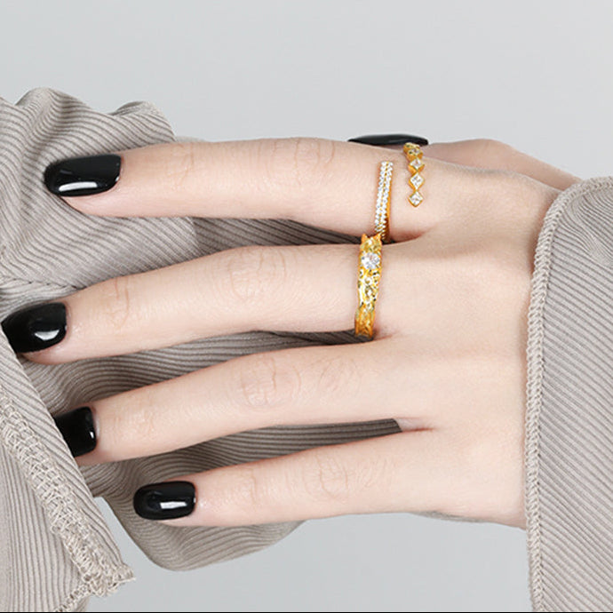 Pavé Baguette — Offener Ring