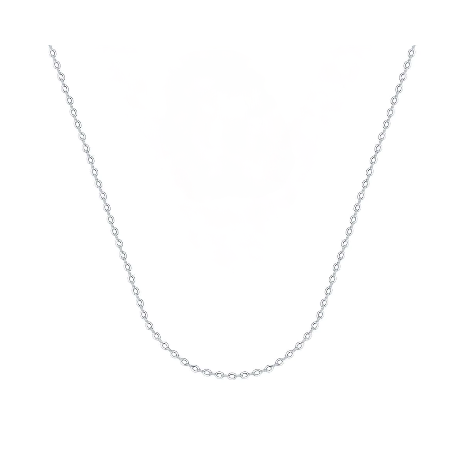 Cross-Kette aus 925 Sterling Silber, 40 cm + 5 cm verlängerbar, poliert, wahlweise rhodiniert oder 18K vergoldet.