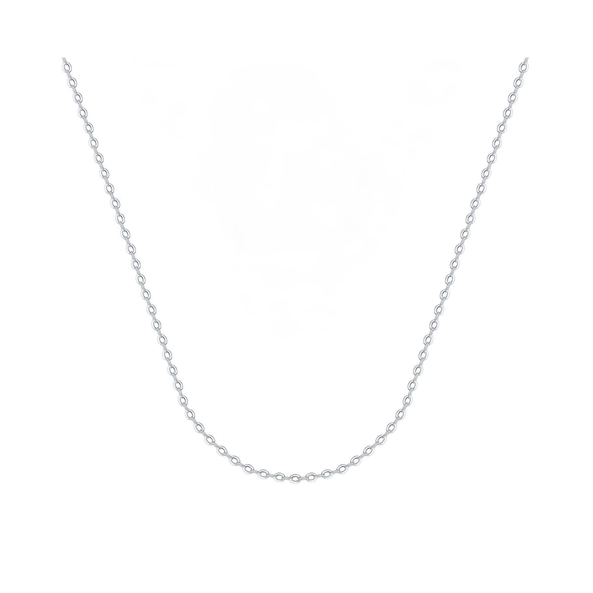 Cross-Kette aus 925 Sterling Silber, 40 cm + 5 cm verlängerbar, poliert, wahlweise rhodiniert oder 18K vergoldet.