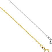 Pearl-Kette aus 925 Sterling Silber, 40 cm + 5 cm verlängerbar, poliert, wahlweise rhodiniert oder 18K vergoldet.