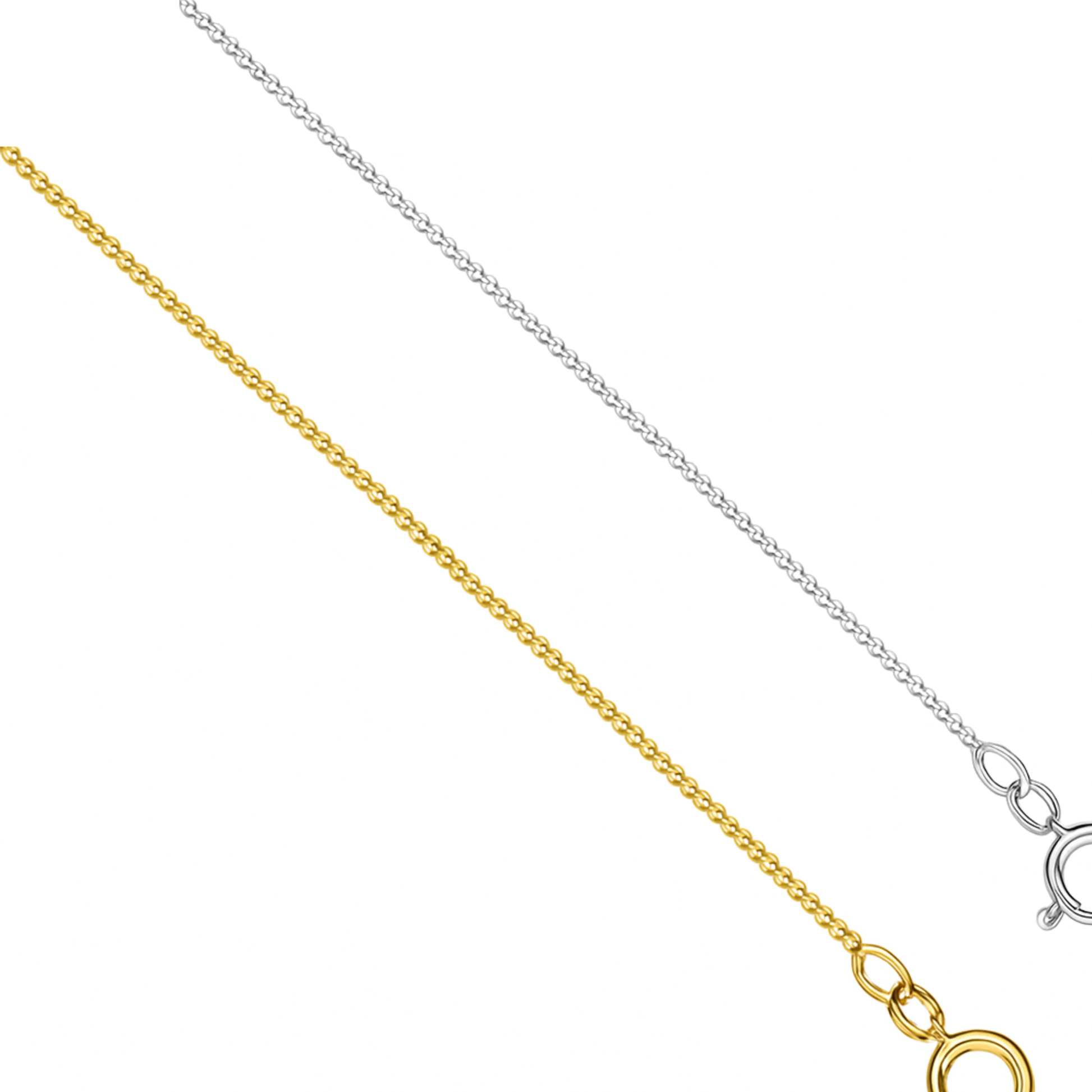 Pearl-Kette aus 925 Sterling Silber, 40 cm + 5 cm verlängerbar, poliert, wahlweise rhodiniert oder 18K vergoldet.
