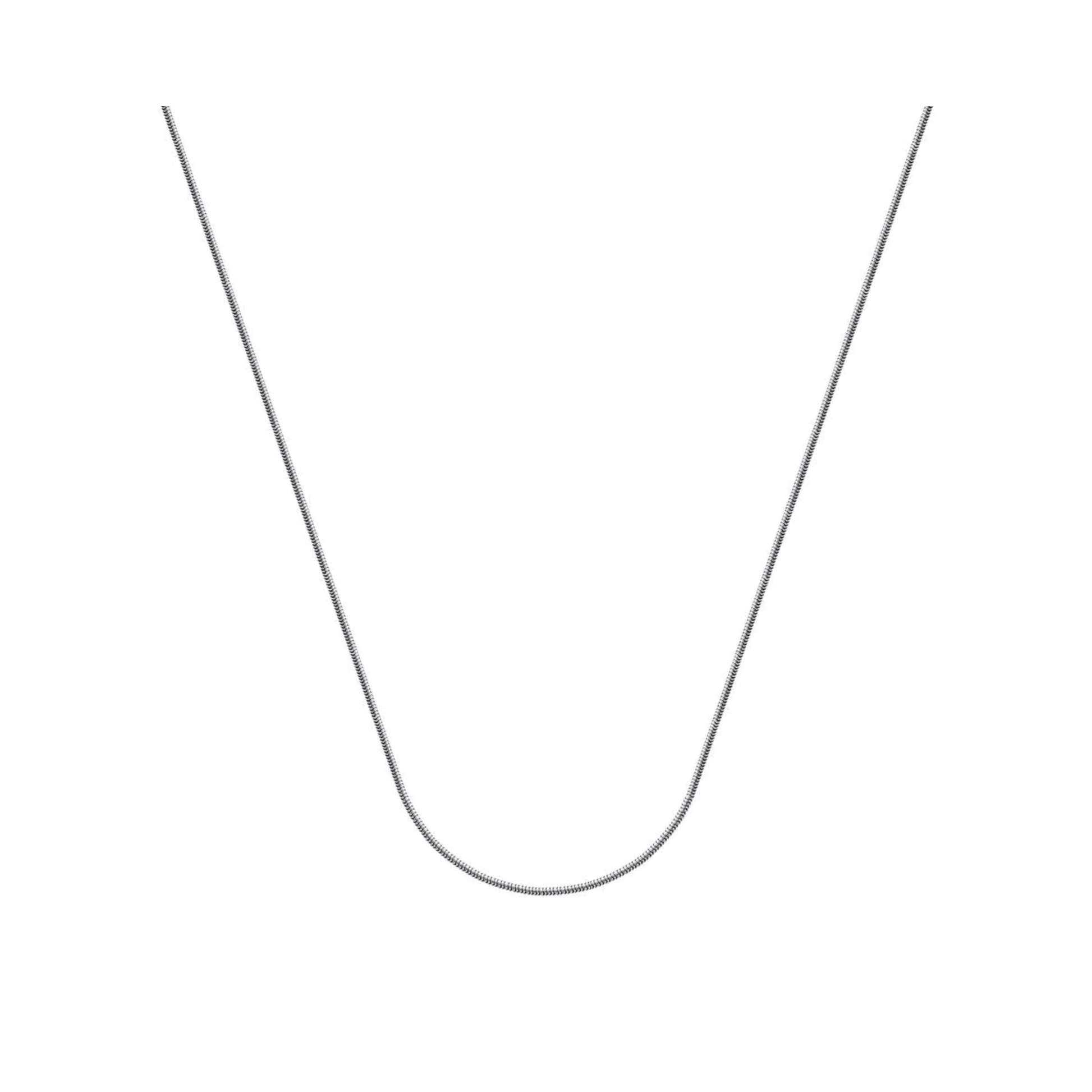 Snake-Kette aus 925 Sterling Silber, 40 cm + 5 cm verlängerbar, poliert, wahlweise rhodiniert oder 18K vergoldet.